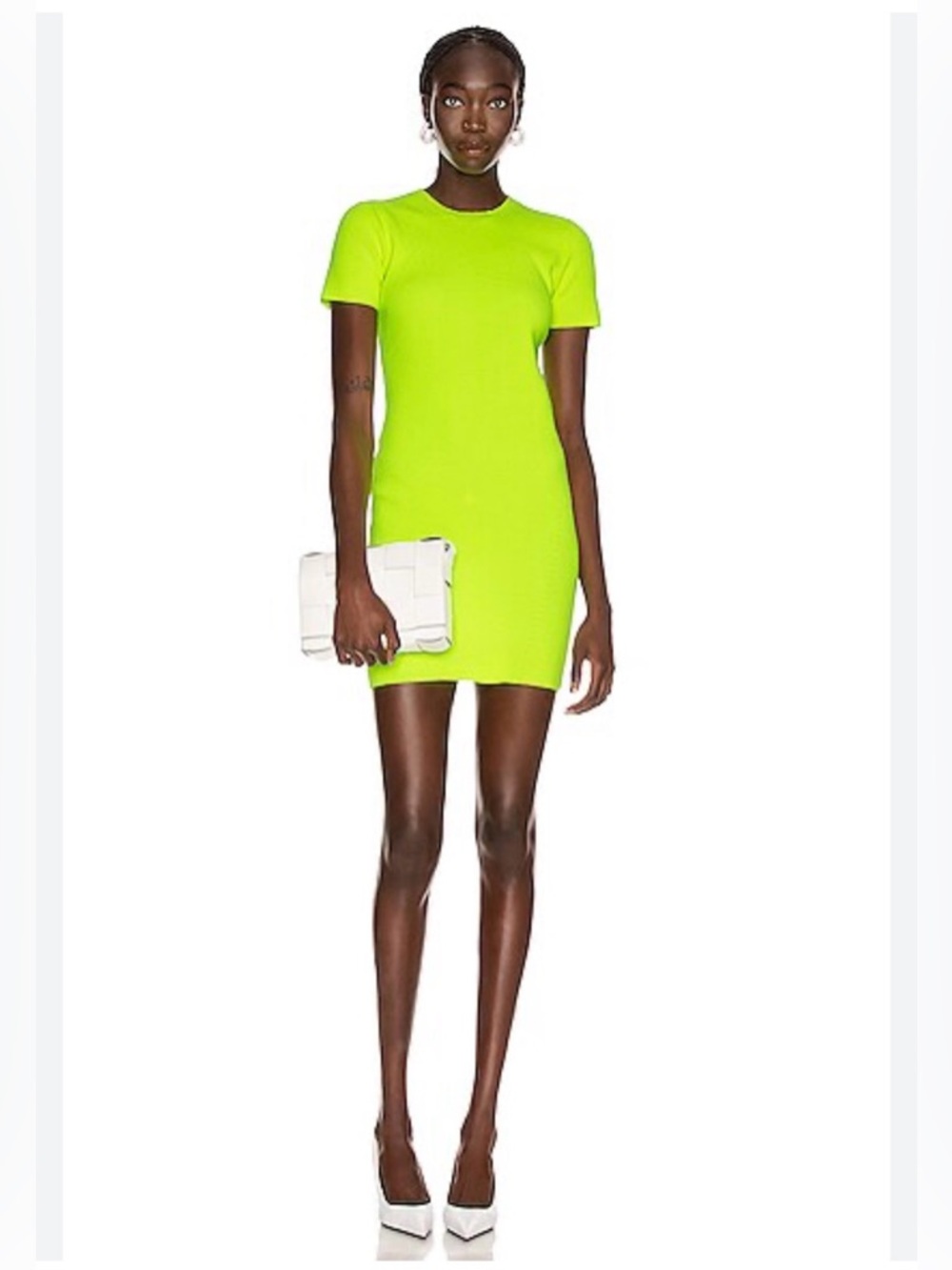 Helmut Lang Neon Yellow Essential Mini Dress